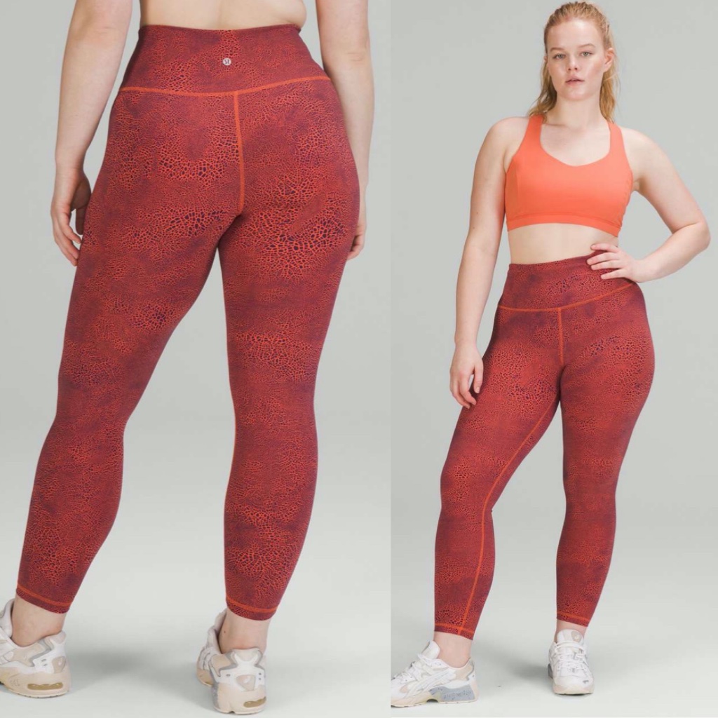 Lululemon | Wunder Train High Rise Tight Crackle Glaze Orange